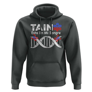 Boricua Hoodie Taino Esta En Mi Sangre Frog Puerto TS11 Dark Heather Print Your Wear