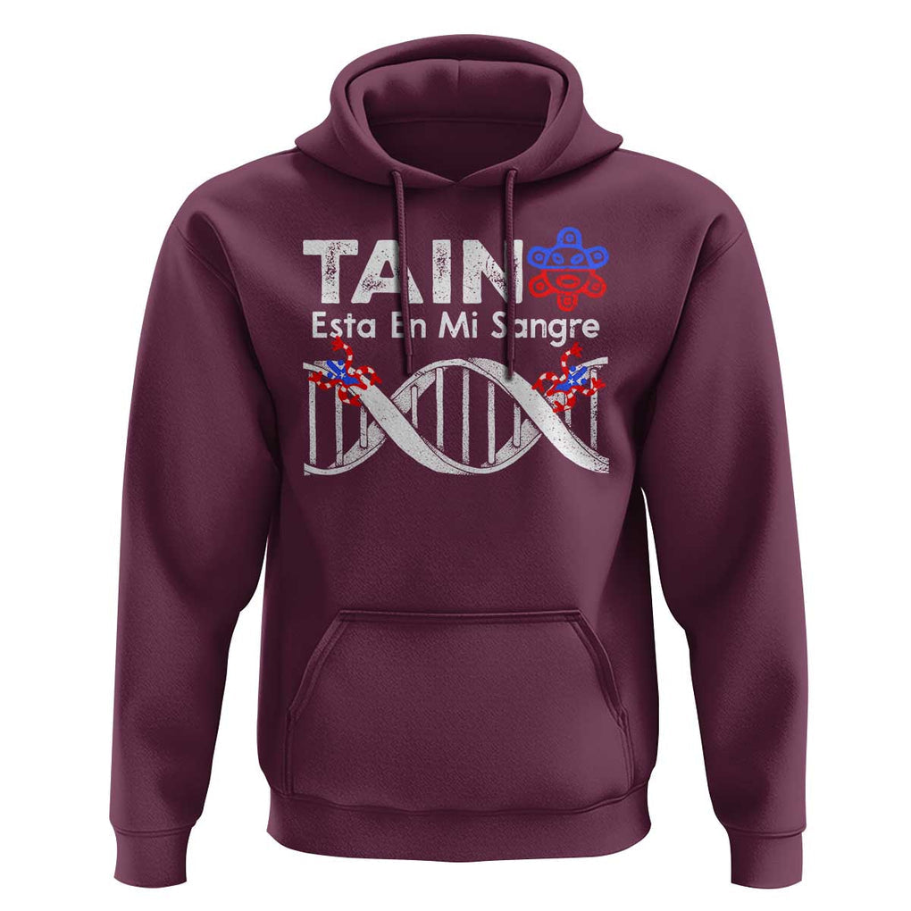 Boricua Hoodie Taino Esta En Mi Sangre Frog Puerto TS11 Maroon Print Your Wear