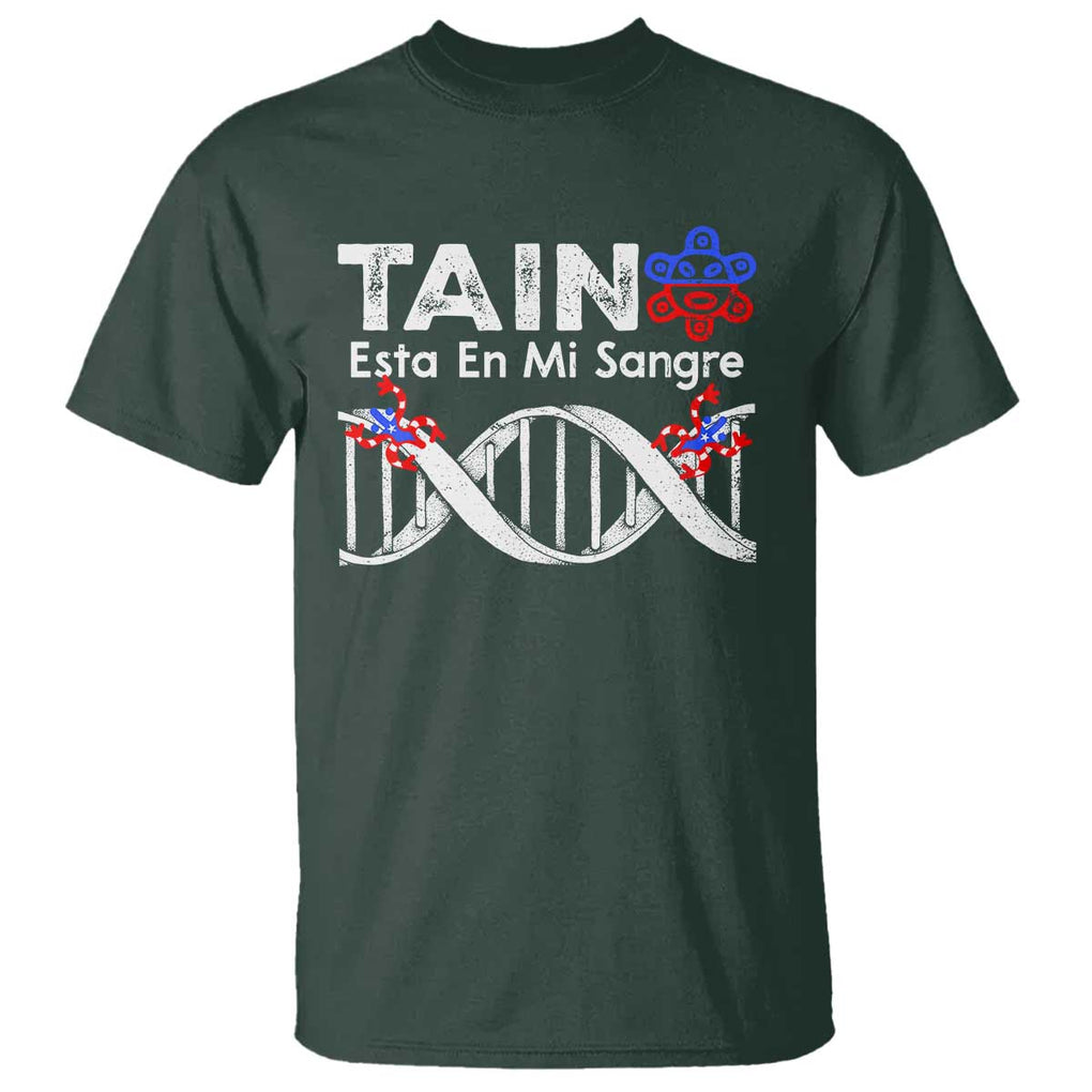 Boricua T Shirt Taino Esta En Mi Sangre Frog Puerto TS11 Dark Forest Green Print Your Wear