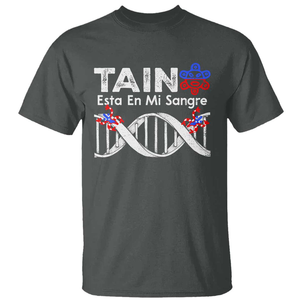 Boricua T Shirt Taino Esta En Mi Sangre Frog Puerto TS11 Dark Heather Print Your Wear