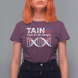 Boricua T Shirt For Women Taino Esta En Mi Sangre Frog Puerto TS11 Maroon Print Your Wear