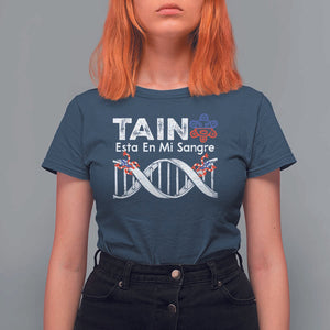 Boricua T Shirt For Women Taino Esta En Mi Sangre Frog Puerto TS11 Navy Print Your Wear