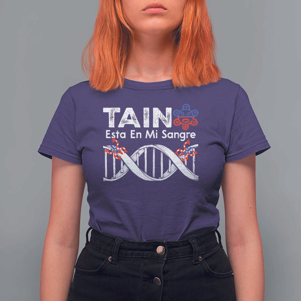 Boricua T Shirt For Women Taino Esta En Mi Sangre Frog Puerto TS11 Purple Print Your Wear
