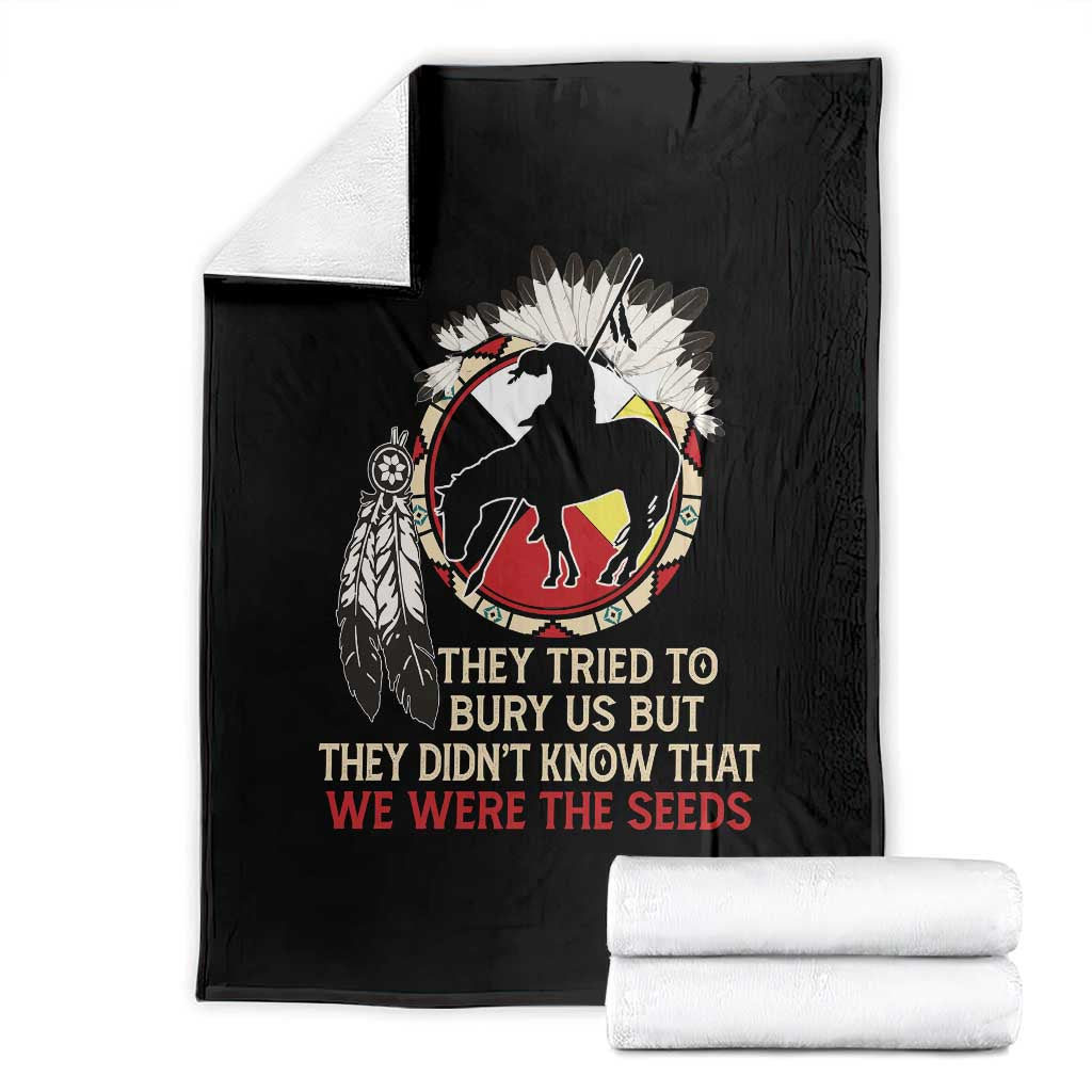 Native American Throw Blanket They Tried To Bury Us But They Didn't Know That Medicine Wheel TS11 Black Print Your Wear