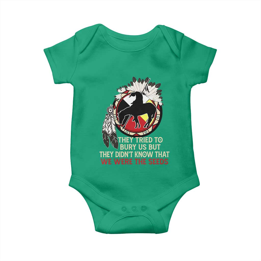 Native American Baby Onesie They Tried To Bury Us But They Didn't Know That Medicine Wheel TS11 Irish Green Print Your Wear