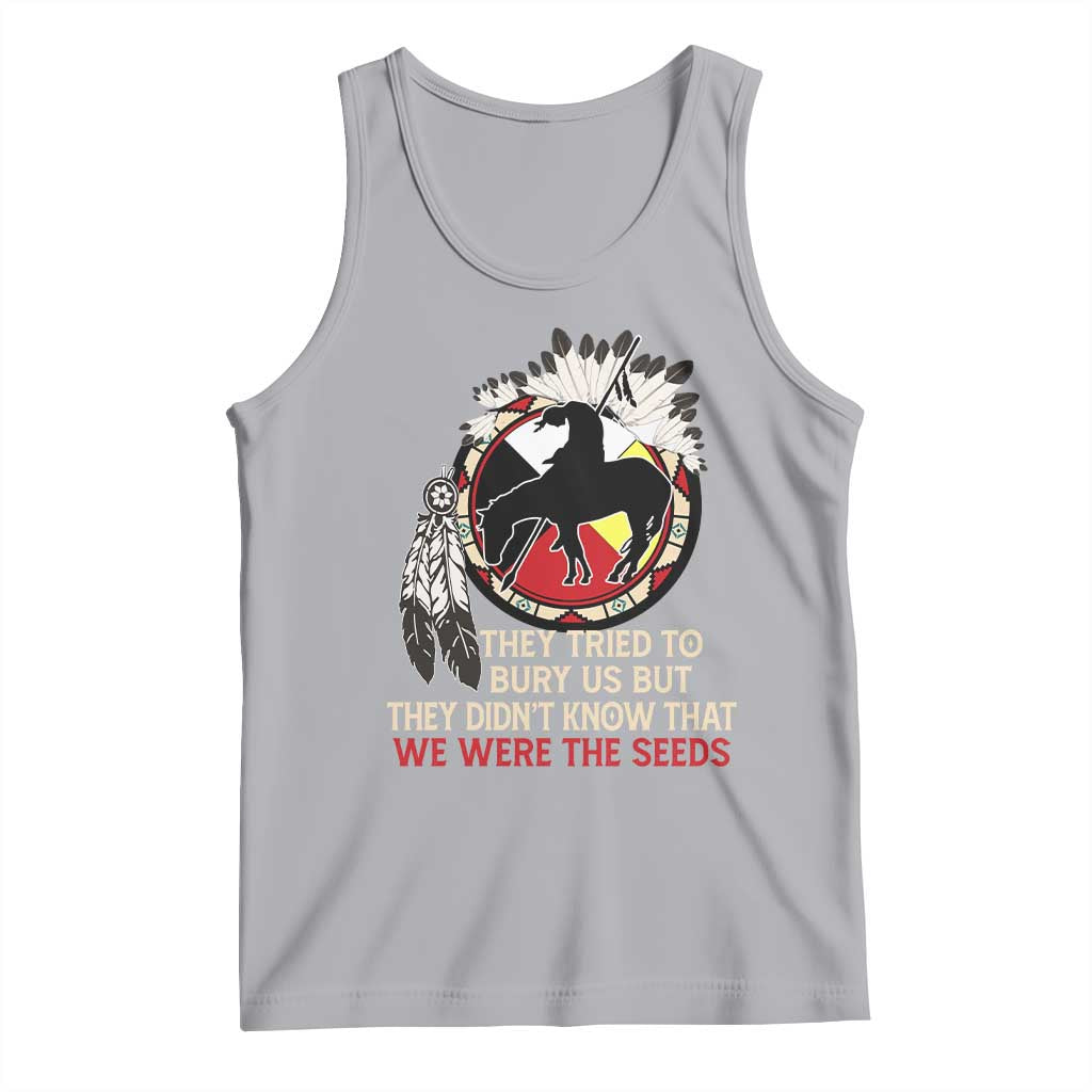 Native American Tank Top They Tried To Bury Us But They Didn't Know That Medicine Wheel TS11 Athletic Heather Print Your Wear
