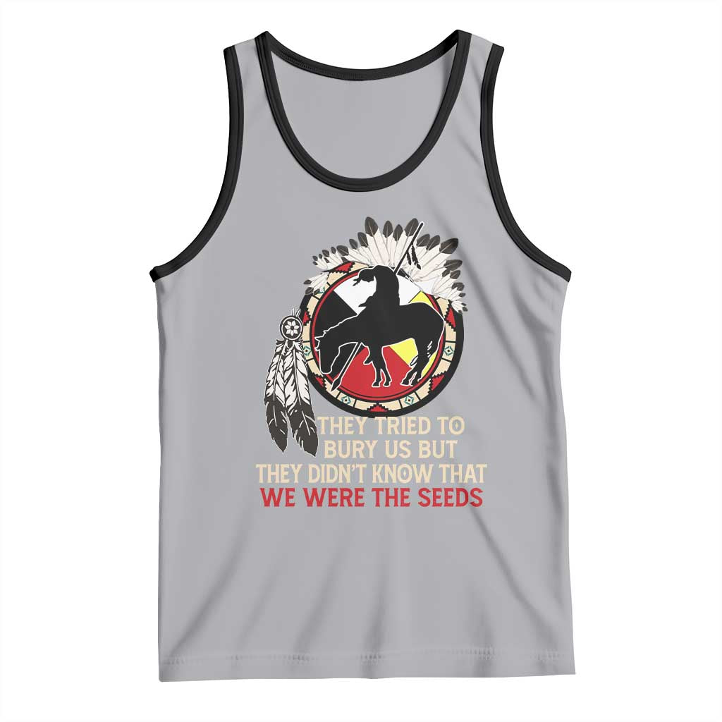 Native American Tank Top They Tried To Bury Us But They Didn't Know That Medicine Wheel TS11 Athletic Heather Black Print Your Wear