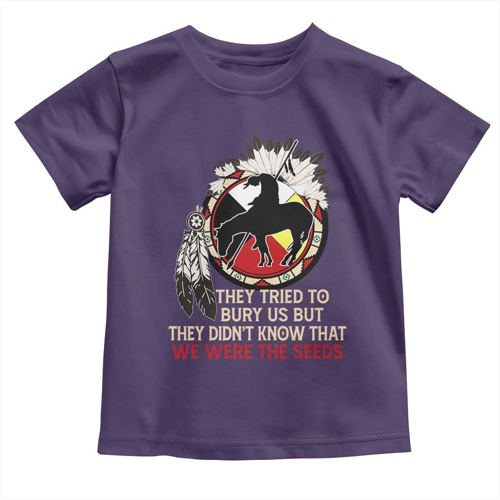 Native American Toddler T Shirt They Tried To Bury Us But They Didn't Know That Medicine Wheel TS11 Purple Print Your Wear