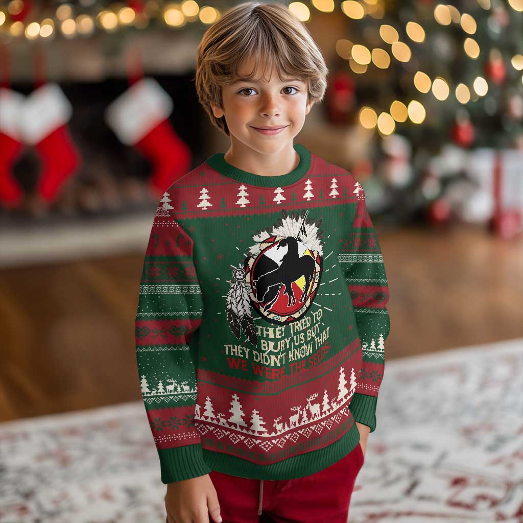 Native American Ugly Christmas Sweater They Tried To Bury Us But They Didn't Know That Medicine Wheel TS11 Christmas Print Your Wear