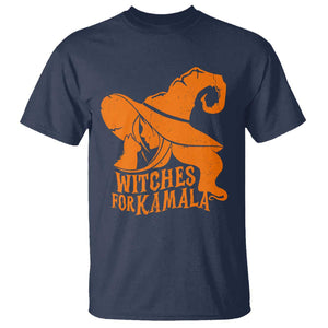 Harris Supporter 2024 T Shirt Witches For Kamala Cat Witch Hat TS11 Navy Print Your Wear