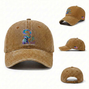 Suicide Prevention Awareness Washed Cotton Baseball Cap In A World Where You Can Be Anything Be Kind Elephant