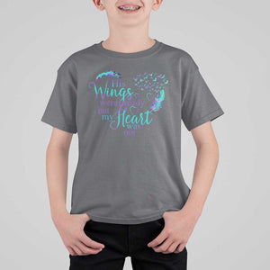Suicide Prevention Awareness T Shirt For Kid His Wings Were Ready But My Heart Was Not Feathers TS11 Charcoal Print Your Wear