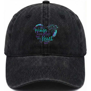 Suicide Prevention Awareness Washed Cotton Baseball Cap His Wings Were Ready But My Heart Was Not Feathers