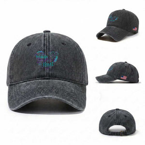 Suicide Prevention Awareness Washed Cotton Baseball Cap His Wings Were Ready But My Heart Was Not Feathers