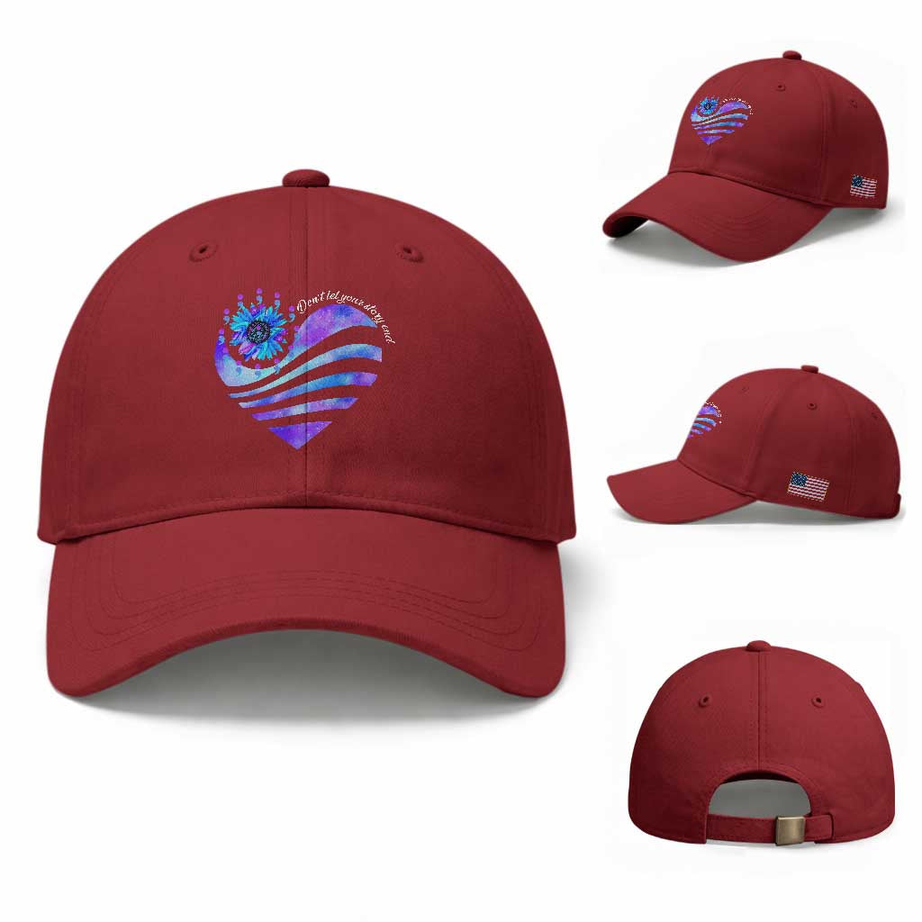Suicide Prevention Awareness Baseball Cap Don't Let Your Story End Heart Semicolon Sunflower