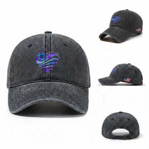 Suicide Prevention Awareness Washed Cotton Baseball Cap Don't Let Your Story End Heart Semicolon Sunflower