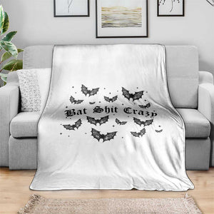 Funny Halloween Bat Shit Crazy Throw Blanket Horror Gothic Coquette Bat TS11 Print Your Wear