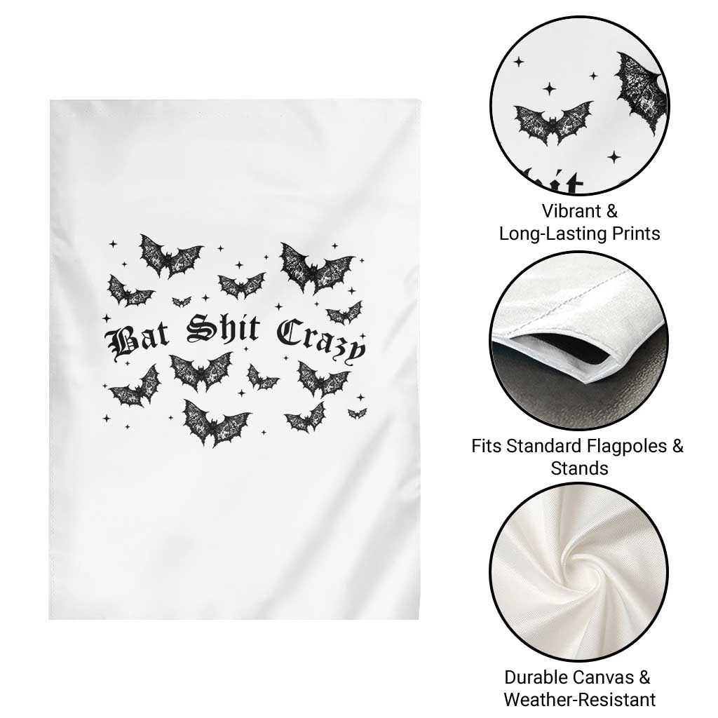 Funny Halloween Bat Shit Crazy Garden Flag Horror Gothic Coquette Bat TS11 Print Your Wear