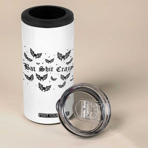 Funny Halloween Bat Shit Crazy 4 in 1 Can Cooler Tumbler Horror Gothic Coquette Bat TS11 Print Your Wear