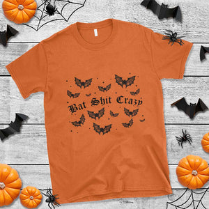 Funny Halloween Bat Shit Crazy T Shirt Horror Gothic Coquette Bat TS11 Orange Print Your Wear