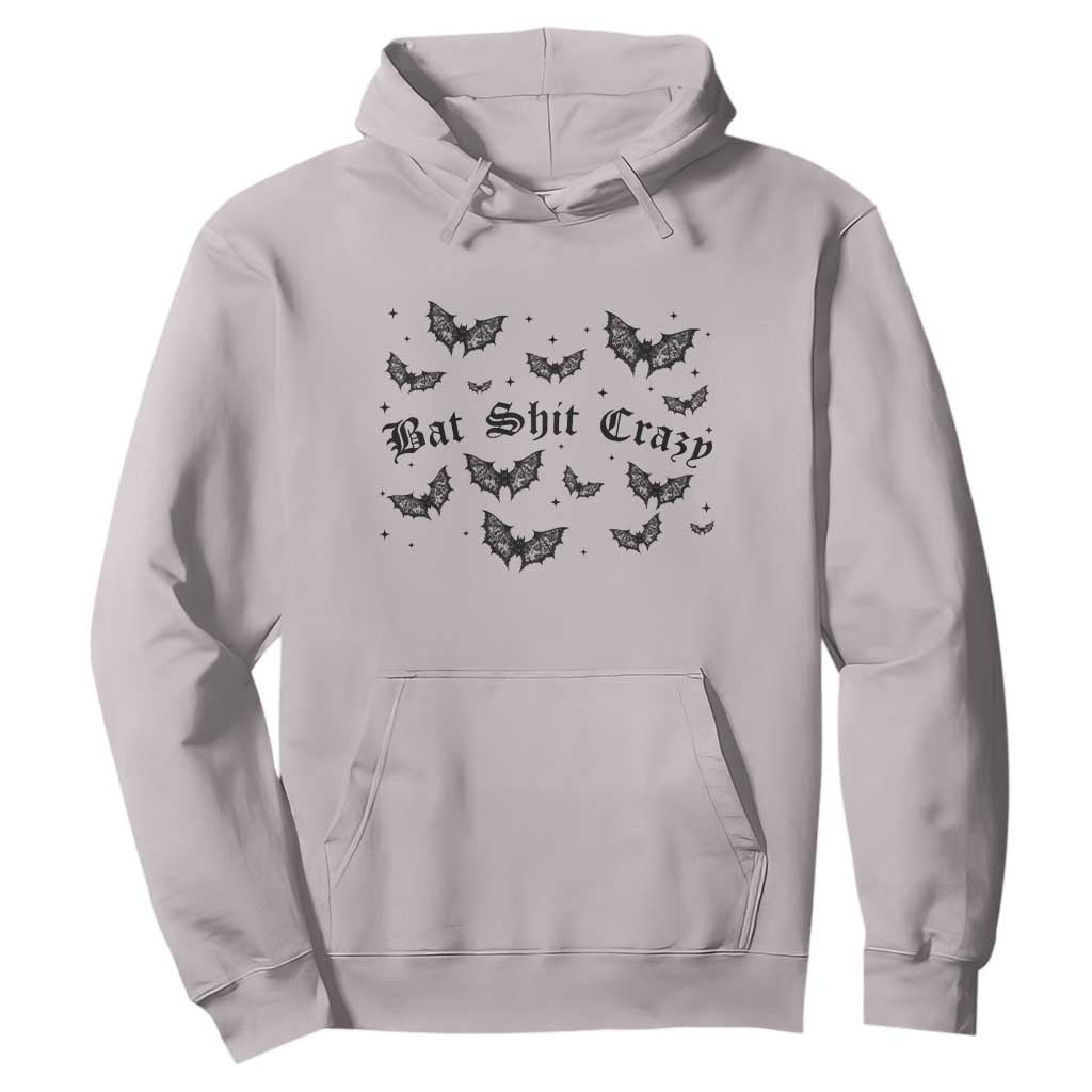 Funny Halloween Bat Shit Crazy Hoodie Horror Gothic Coquette Bat TS11 Ice Gray Print Your Wear