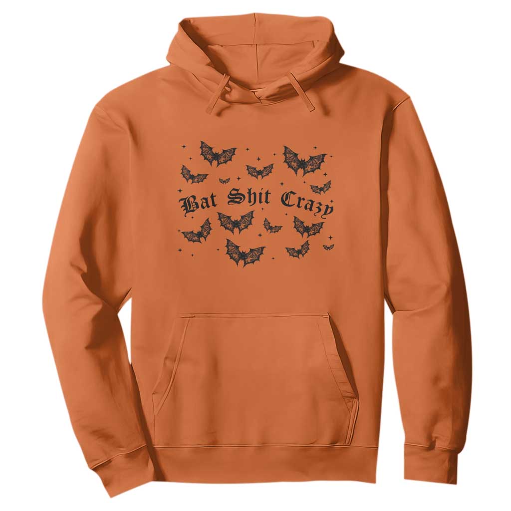 Funny Halloween Bat Shit Crazy Hoodie Horror Gothic Coquette Bat TS11 Orange Print Your Wear