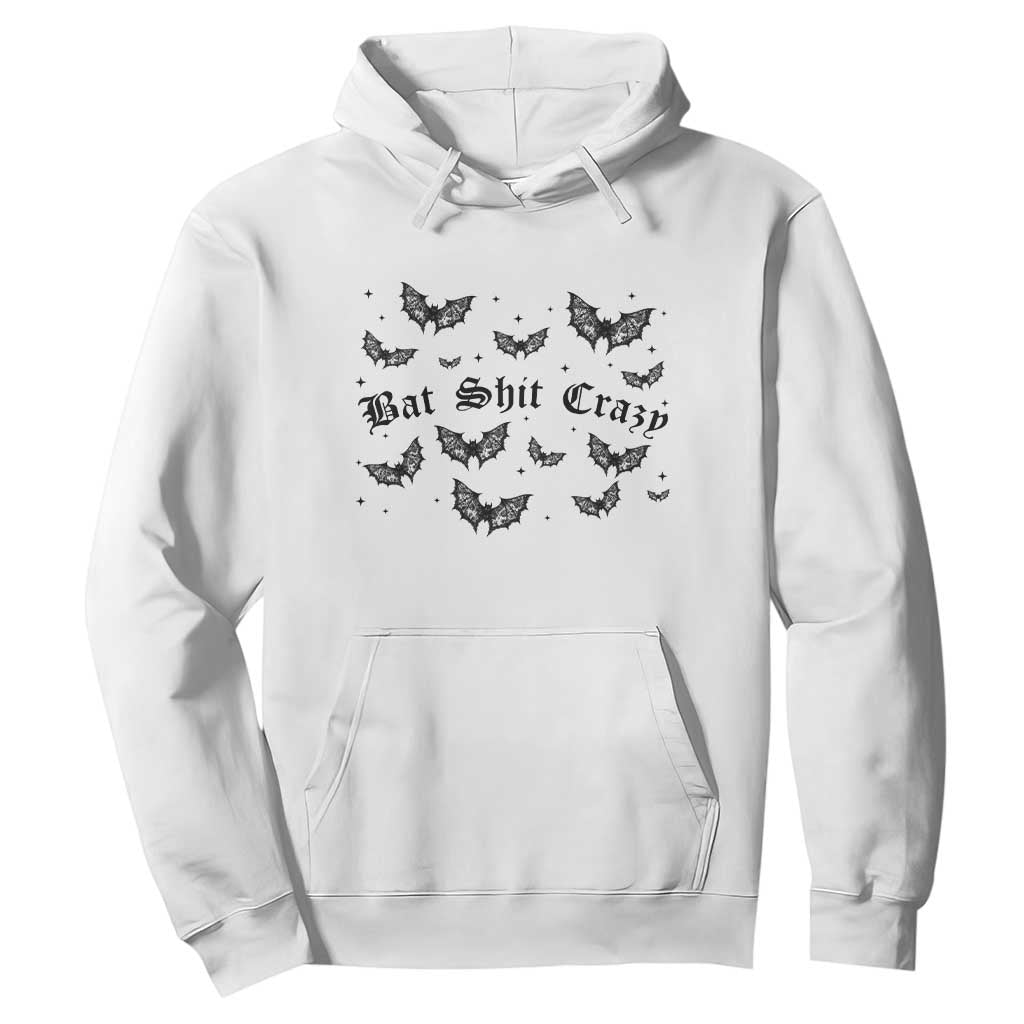 Funny Halloween Bat Shit Crazy Hoodie Horror Gothic Coquette Bat TS11 White Print Your Wear