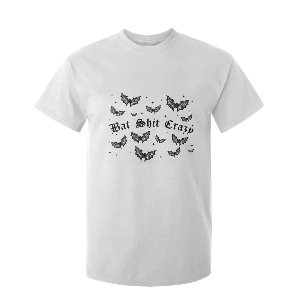 Funny Halloween Bat Shit Crazy T Shirt For Kid Horror Gothic Coquette Bat TS11 White Print Your Wear