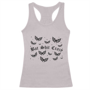 Funny Halloween Bat Shit Crazy Racerback Tank Top Horror Gothic Coquette Bat TS11 Ice Gray Print Your Wear