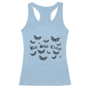 Funny Halloween Bat Shit Crazy Racerback Tank Top Horror Gothic Coquette Bat TS11 Light Blue Print Your Wear