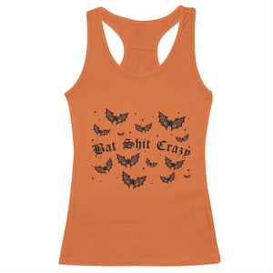 Funny Halloween Bat Shit Crazy Racerback Tank Top Horror Gothic Coquette Bat TS11 Orange Print Your Wear