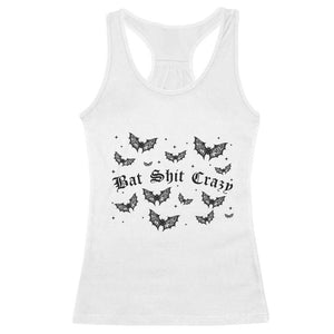 Funny Halloween Bat Shit Crazy Racerback Tank Top Horror Gothic Coquette Bat TS11 White Print Your Wear