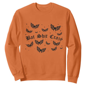 Funny Halloween Bat Shit Crazy Sweatshirt Horror Gothic Coquette Bat TS11 Orange Print Your Wear