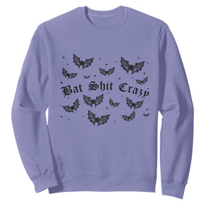 Funny Halloween Bat Shit Crazy Sweatshirt Horror Gothic Coquette Bat TS11 Violet Print Your Wear