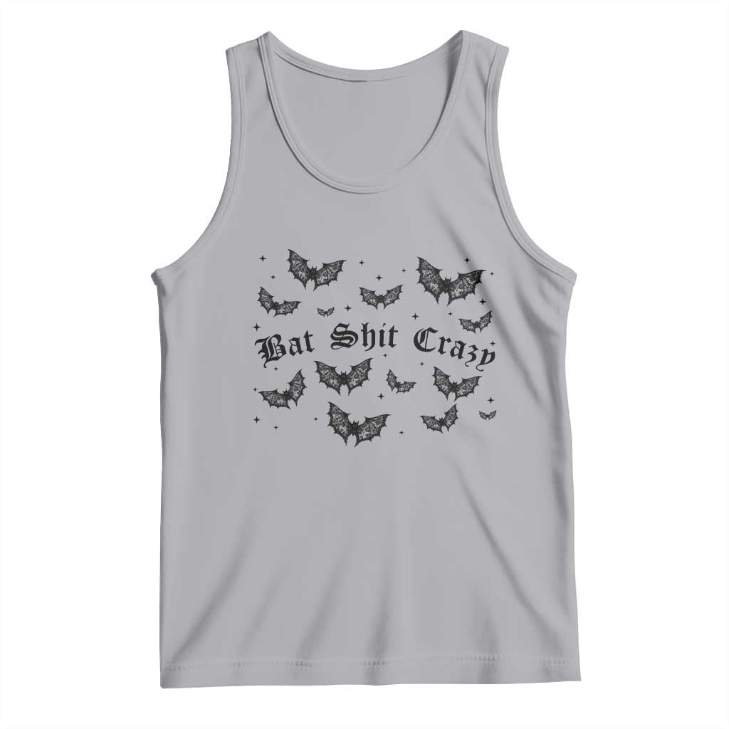 Funny Halloween Bat Shit Crazy Tank Top Horror Gothic Coquette Bat TS11 Athletic Heather Print Your Wear