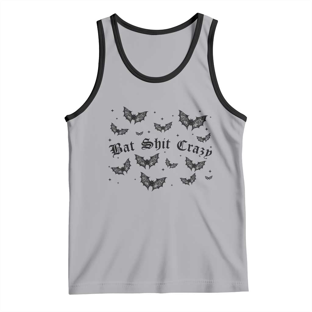 Funny Halloween Bat Shit Crazy Tank Top Horror Gothic Coquette Bat TS11 Athletic Heather Black Print Your Wear