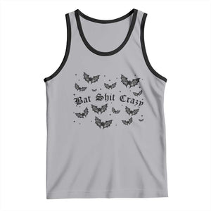 Funny Halloween Bat Shit Crazy Tank Top Horror Gothic Coquette Bat TS11 Athletic Heather Black Print Your Wear