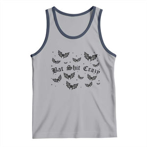 Funny Halloween Bat Shit Crazy Tank Top Horror Gothic Coquette Bat TS11 Athletic Heather Navy Print Your Wear