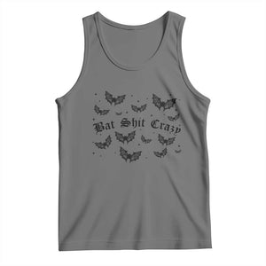Funny Halloween Bat Shit Crazy Tank Top Horror Gothic Coquette Bat TS11 Black Heather Print Your Wear