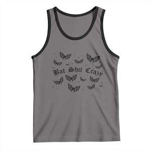 Funny Halloween Bat Shit Crazy Tank Top Horror Gothic Coquette Bat TS11 Deep Heather Black Print Your Wear