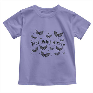 Funny Halloween Bat Shit Crazy Toddler T Shirt Horror Gothic Coquette Bat TS11 Violet Print Your Wear