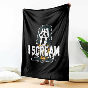 Funny Halloween Ghost Horror Face Throw Blanket I Scream Ice Cream Slasher Pun TS11 Print Your Wear