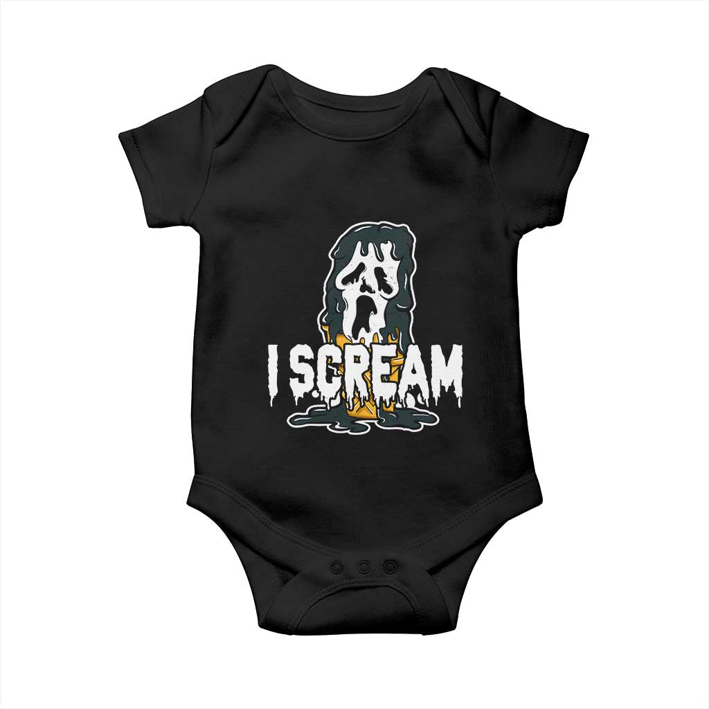 Funny Halloween Ghost Horror Face Baby Onesie I Scream Ice Cream Slasher Pun TS11 Black Print Your Wear