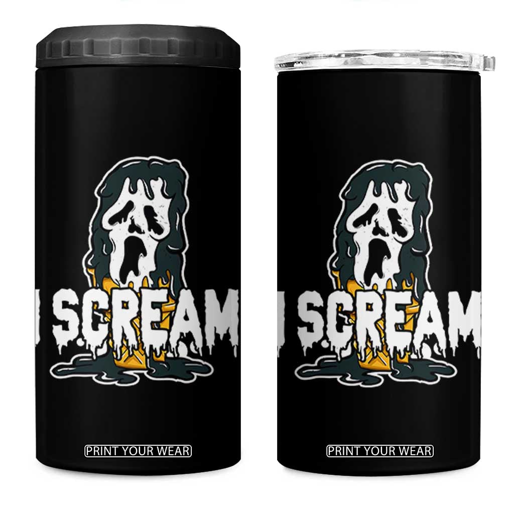 Funny Halloween Ghost Horror Face 4 in 1 Can Cooler Tumbler I Scream Ice Cream Slasher Pun TS11 One Size: 16 oz Black Print Your Wear