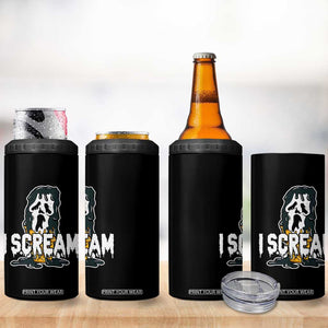 Funny Halloween Ghost Horror Face 4 in 1 Can Cooler Tumbler I Scream Ice Cream Slasher Pun TS11 Print Your Wear