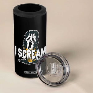 Funny Halloween Ghost Horror Face 4 in 1 Can Cooler Tumbler I Scream Ice Cream Slasher Pun TS11 Print Your Wear