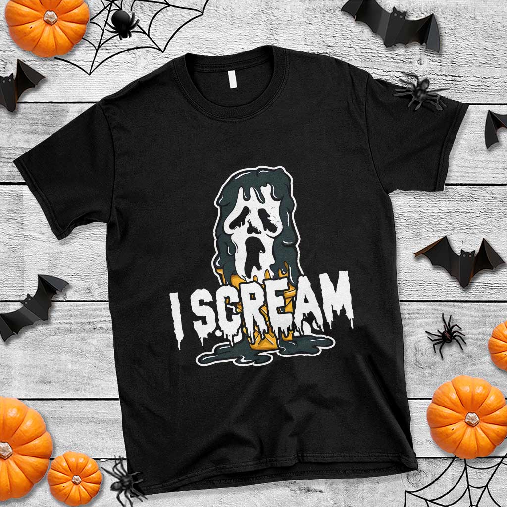Funny Halloween Ghost Horror Face T Shirt I Scream Ice Cream Slasher Pun TS11 Black Print Your Wear