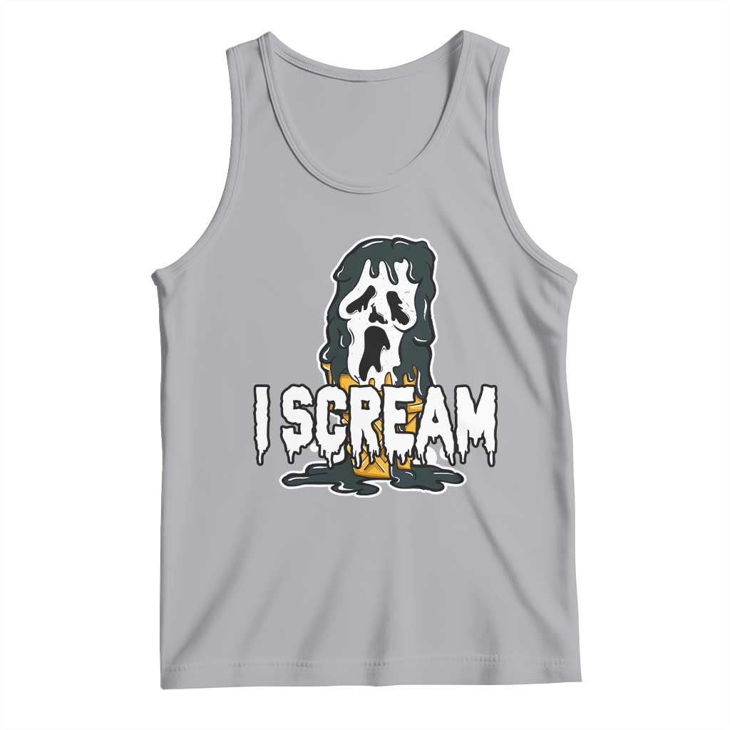 Funny Halloween Ghost Horror Face Tank Top I Scream Ice Cream Slasher Pun TS11 Athletic Heather Print Your Wear