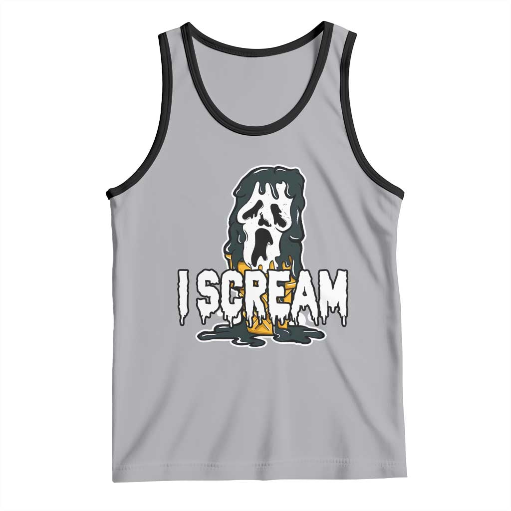 Funny Halloween Ghost Horror Face Tank Top I Scream Ice Cream Slasher Pun TS11 Athletic Heather Black Print Your Wear