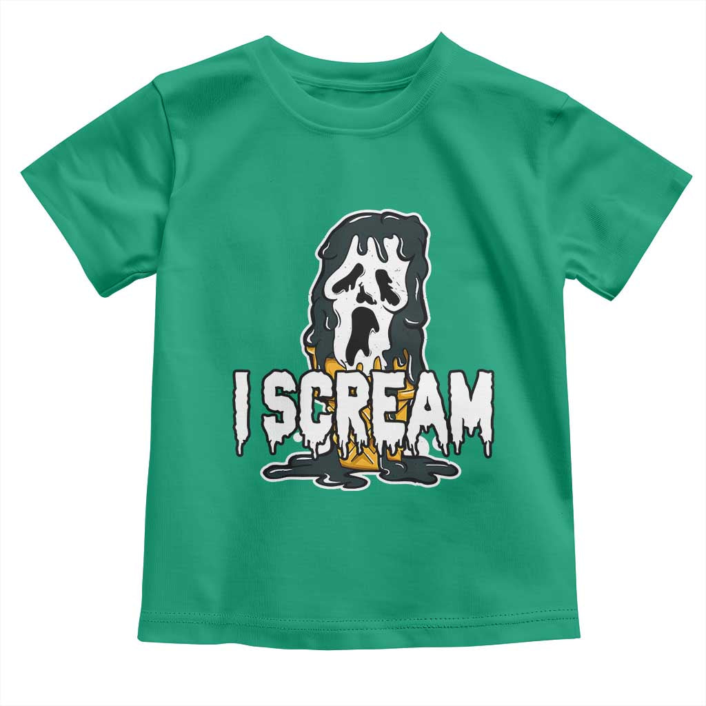 Funny Halloween Ghost Horror Face Toddler T Shirt I Scream Ice Cream Slasher Pun TS11 Irish Green Print Your Wear